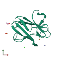 PDB entry 3iea coloured by chain, front view.