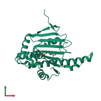 PDB entry 3ied coloured by chain, front view.