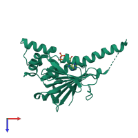 PDB entry 3ied coloured by chain, top view.