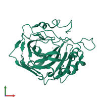 Carbonic anhydrase 2 in PDB entry 3ieo, assembly 1, front view.