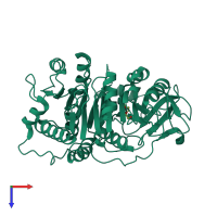 PDB entry 3ier coloured by chain, top view.