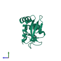 PDB entry 3if0 coloured by chain, side view.