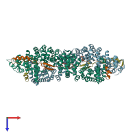 PDB entry 3ifq coloured by chain, top view.