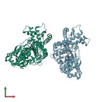 PDB entry 3ifr coloured by chain, front view.