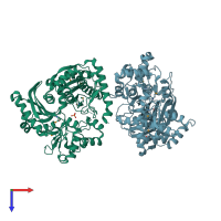 PDB entry 3ifr coloured by chain, top view.