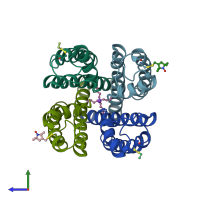 PDB entry 3ifx coloured by chain, side view.