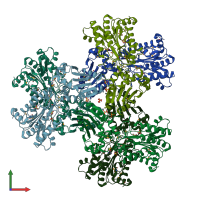 PDB entry 3ig4 coloured by chain, front view.