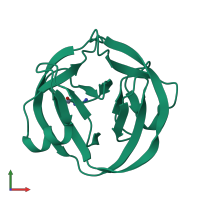 PDB entry 3igd coloured by chain, front view.