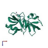 PDB entry 3igd coloured by chain, top view.