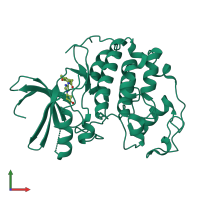 PDB entry 3igg coloured by chain, front view.