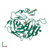 PDB entry 3igp coloured by chain, front view.