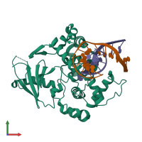 PDB entry 3ih7 coloured by chain, front view.