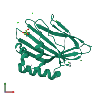 PDB entry 3ii2 coloured by chain, front view.