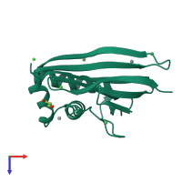 PDB entry 3ii2 coloured by chain, top view.