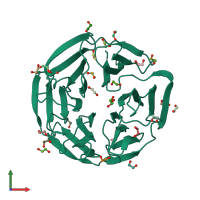 PDB entry 3ii7 coloured by chain, front view.