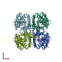 PDB entry 3ii9 coloured by chain, front view.