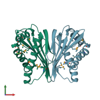 PDB entry 3iic coloured by chain, front view.