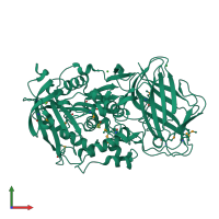 PDB entry 3iii coloured by chain, front view.