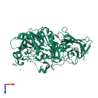 PDB entry 3iii coloured by chain, top view.