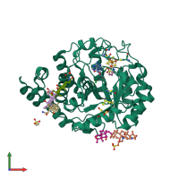 PDB entry 3iix coloured by chain, front view.