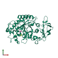 PDB entry 3ij8 coloured by chain, front view.
