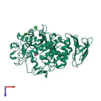 PDB entry 3ij8 coloured by chain, top view.