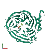 PDB entry 3ijc coloured by chain, front view.