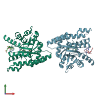 PDB entry 3ijd coloured by chain, front view.