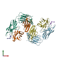 PDB entry 3ijs coloured by chain, front view.