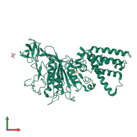 PDB entry 3ikj coloured by chain, front view.