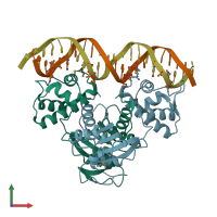 PDB entry 3il2 coloured by chain, front view.