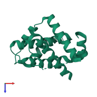 PDB entry 3ilc coloured by chain, top view.