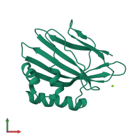 PDB entry 3ild coloured by chain, front view.