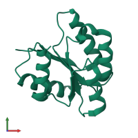 PDB entry 3ilh coloured by chain, front view.
