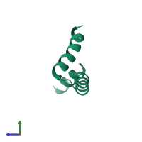 PDB entry 3im3 coloured by chain, side view.