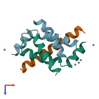 PDB entry 3im4 coloured by chain, top view.