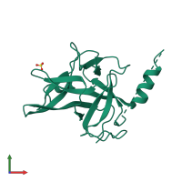 PDB entry 3im7 coloured by chain, front view.