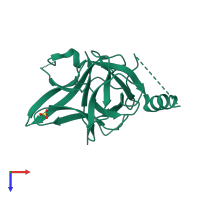 PDB entry 3im7 coloured by chain, top view.