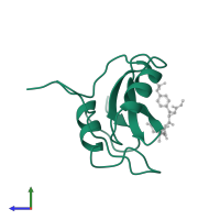 Growth factor receptor-bound protein 2 in PDB entry 3imj, assembly 1, side view.
