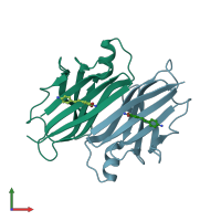 PDB entry 3imv coloured by chain, front view.