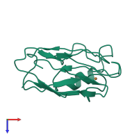 PDB entry 3in2 coloured by chain, top view.