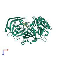 PDB entry 3in3 coloured by chain, top view.