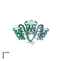 PDB entry 3in6 coloured by chain, top view.