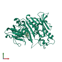 PDB entry 3ind coloured by chain, front view.