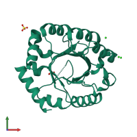 PDB entry 3inp coloured by chain, front view.