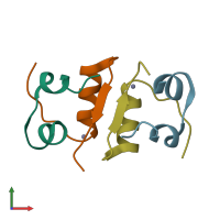 PDB entry 3ins coloured by chain, front view.