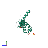 PDB entry 3io2 coloured by chain, side view.