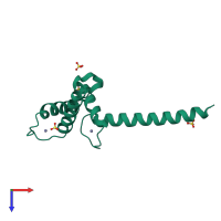 PDB entry 3io2 coloured by chain, top view.