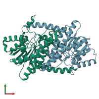 PDB entry 3ioy coloured by chain, front view.