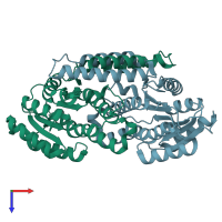 PDB entry 3ioy coloured by chain, top view.